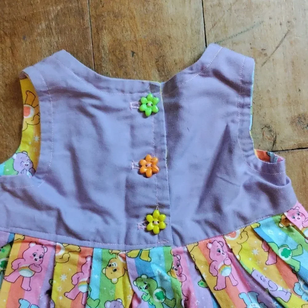 Care Bears Dress Size 18 Months Vintage Homemade Sleeveless Rainbow Summer